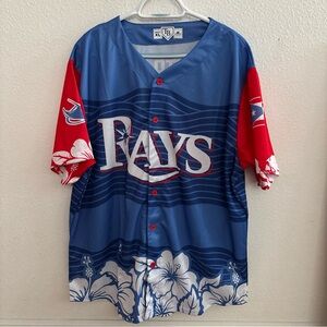 Tampa Bay Rays Adult Giveaway Baseball Jersey Puerto Rico 25, Size XL